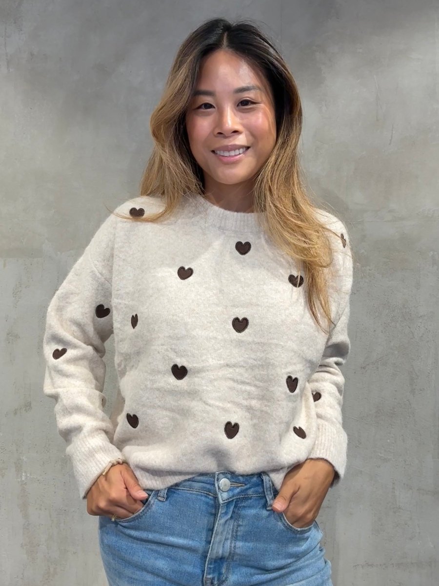 Cozy Heart Pullover beige - I - Wear Mode GmbH