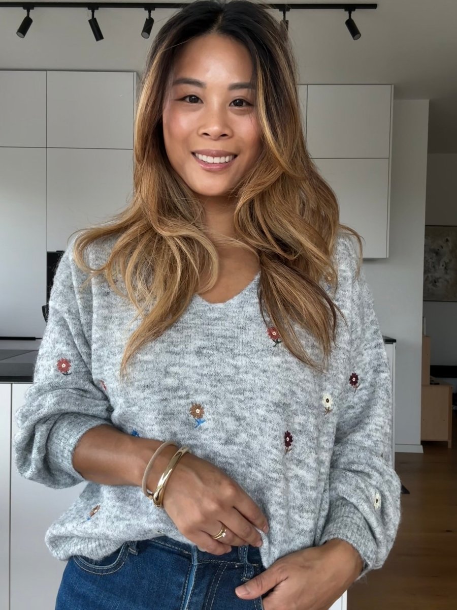 Flower Pullover Grey - I - Wear Mode GmbH