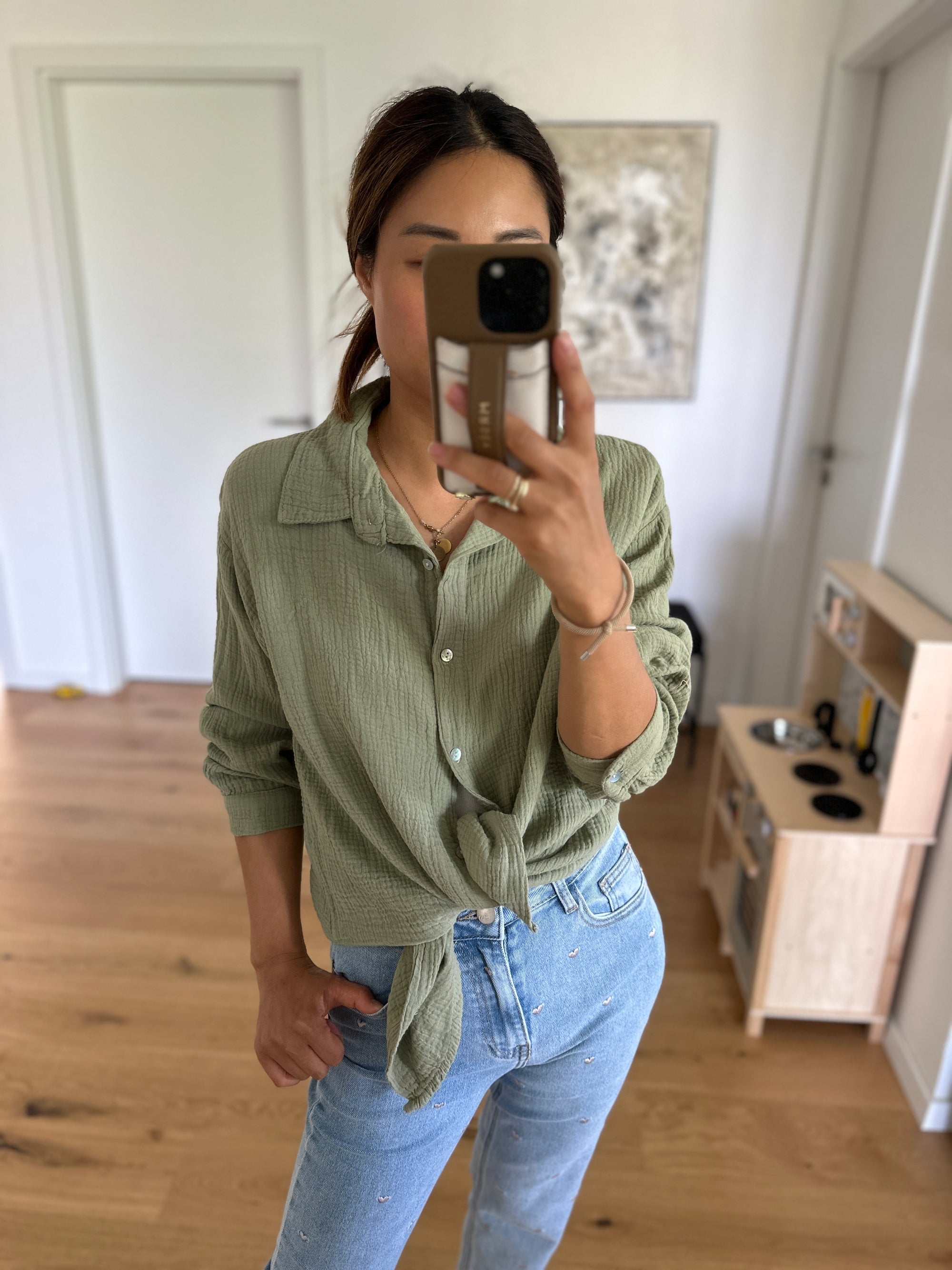 Musselinbluse mintgrün