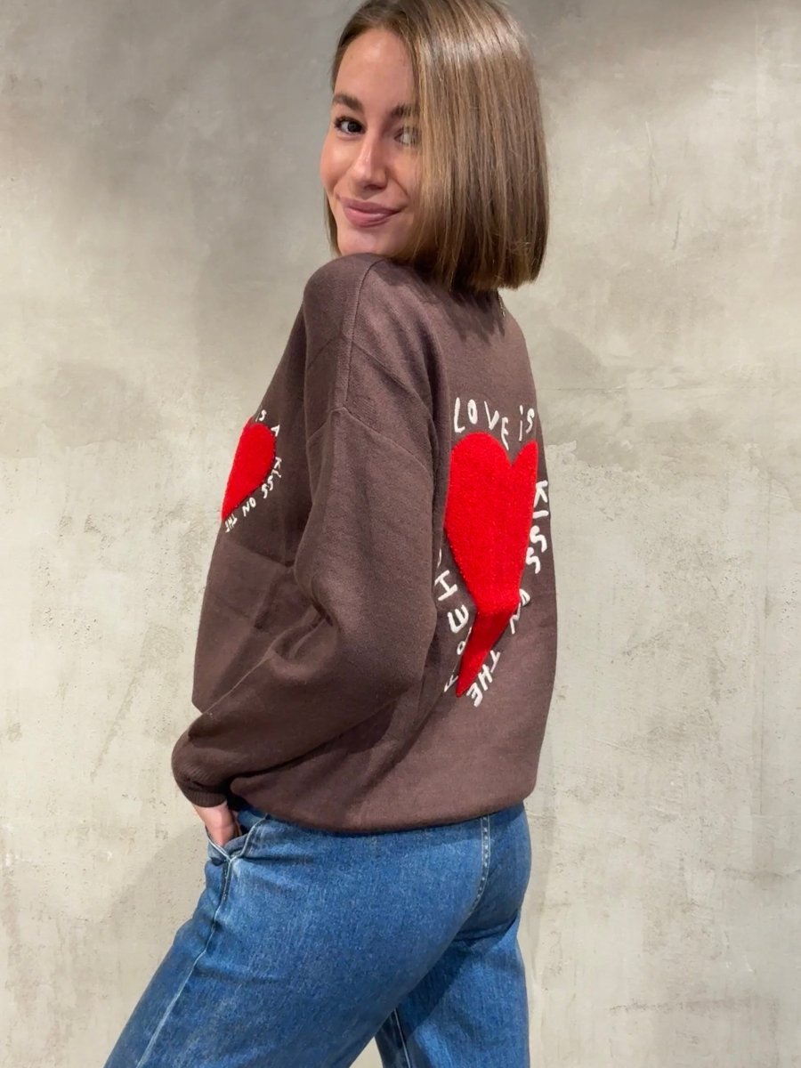 Kiss on the forehead Pullover brown - I - Wear Mode GmbH