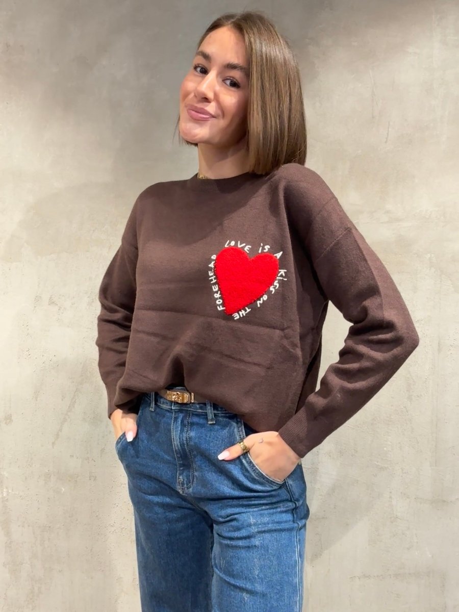Kiss on the forehead Pullover brown - I - Wear Mode GmbH
