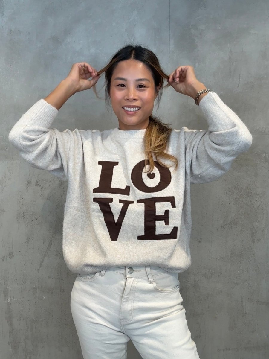 Love Sweater brown/beige - I - Wear Mode GmbH