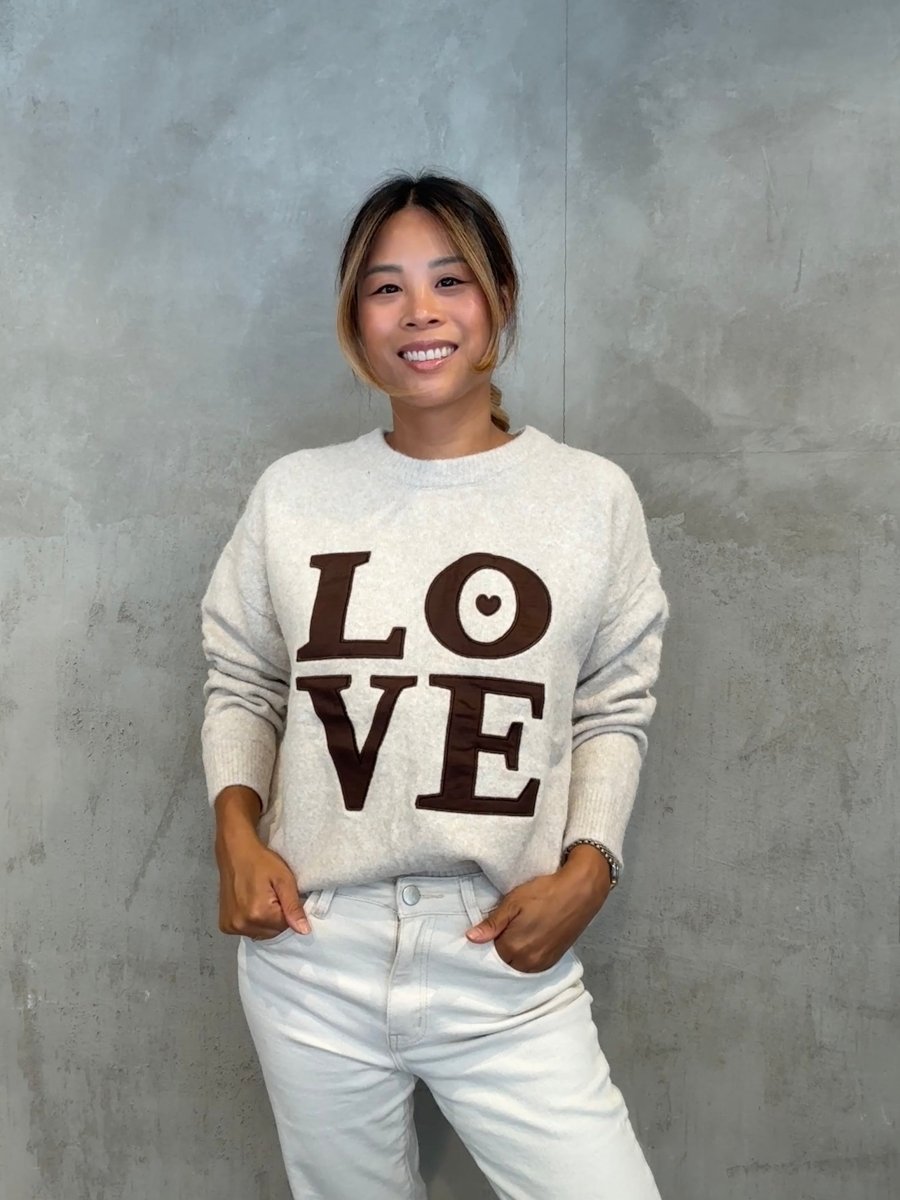 Love Sweater brown/beige - I - Wear Mode GmbH