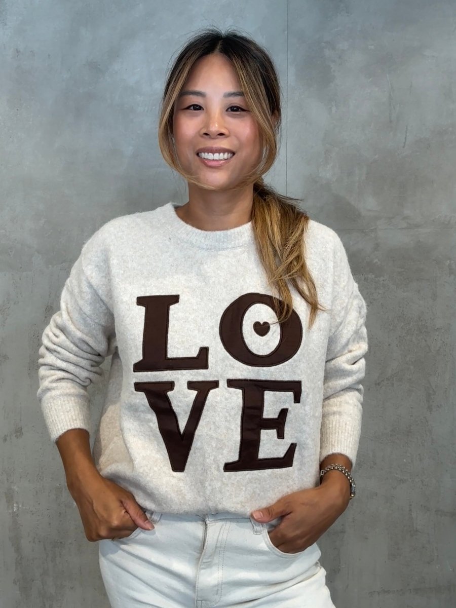Love Sweater brown/beige - I - Wear Mode GmbH