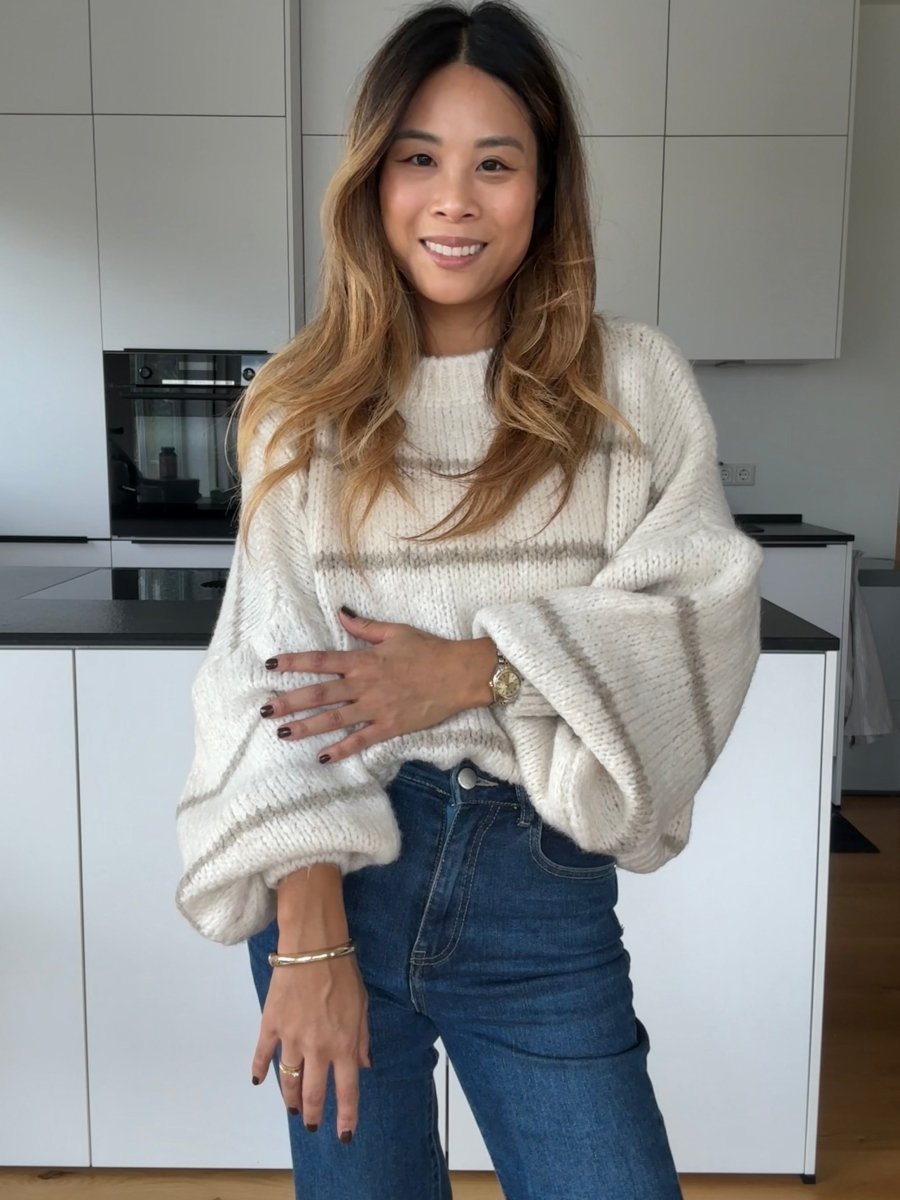 Stripe Pullover creme - I - Wear Mode GmbH