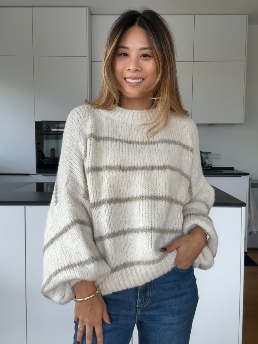 Stripe Pullover creme - I - Wear Mode GmbH