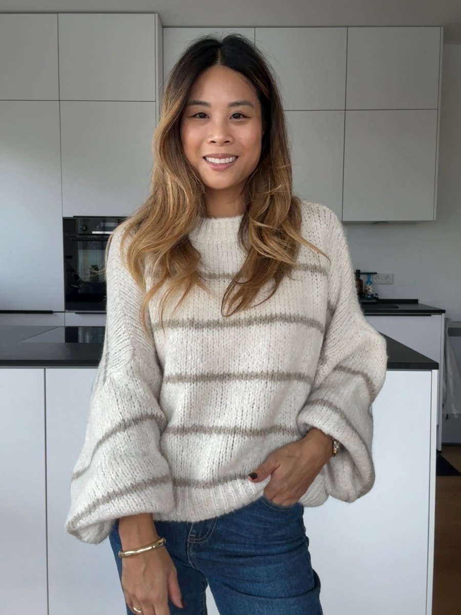 Stripe Pullover creme - I - Wear Mode GmbH