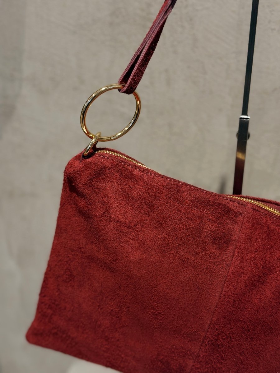 Wildledertasche Ring Bordeaux - I - Wear Mode GmbH