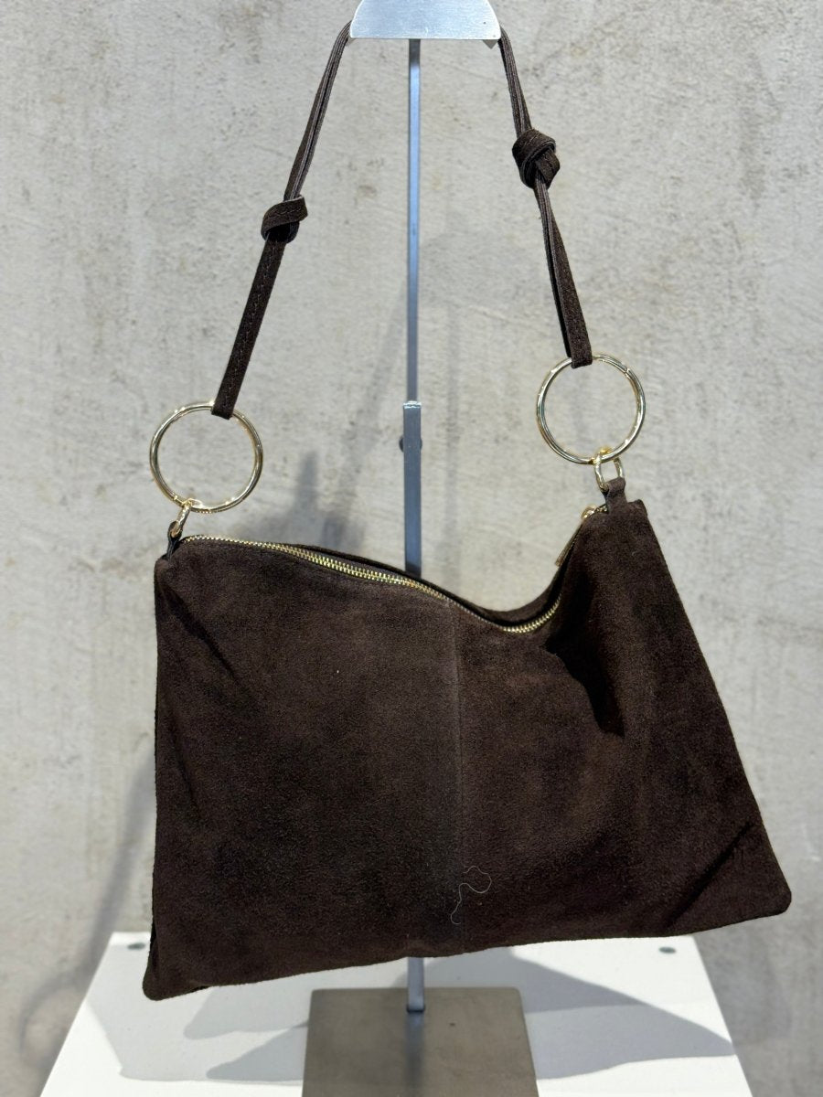 Wildledertasche Ring Schoko - I - Wear Mode GmbH