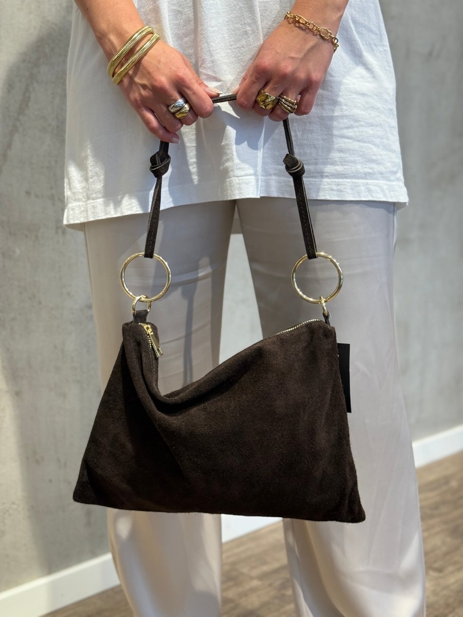 Wildledertasche Ring Schoko - I - Wear Mode GmbH